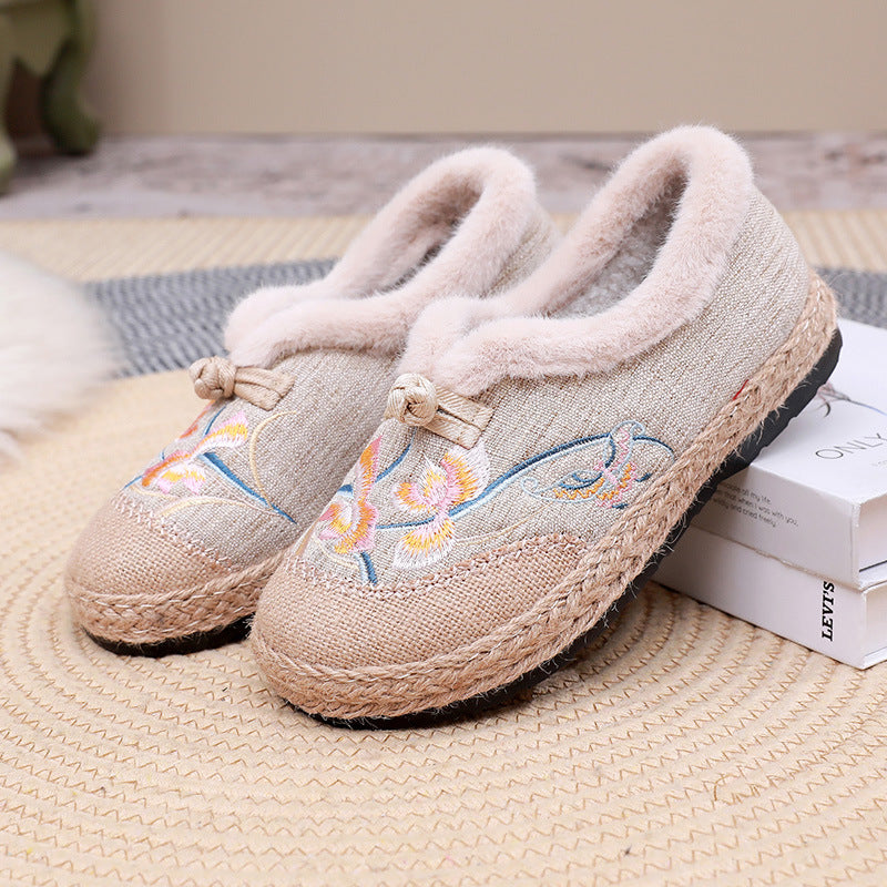Damen Gemütliche und elegante Hausschuhe mit floraler Stickerei R&B