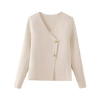 Damen elegante Wickeljacke mit Knopfdetails R&B