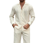 Herren eleganter Set mit feinem Strukturmuster und komfortablem Schnitt
