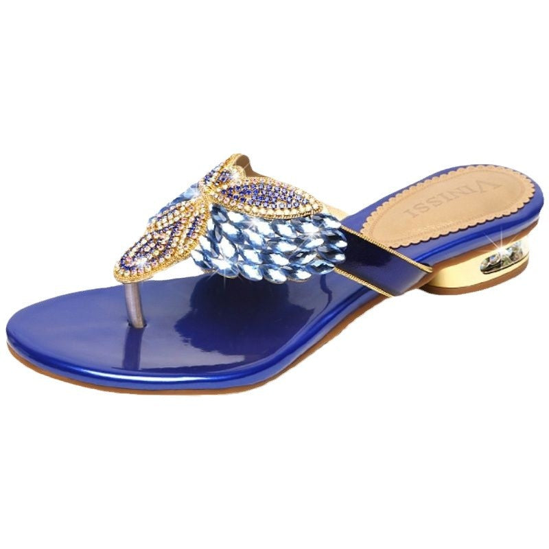 Damen Glamouröse Zehentrenner-Sandalen mit eleganten Schmuckdetails R&B