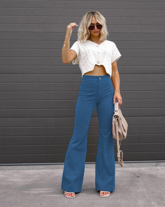 Damen Flared Jeans mit hohem Bund und figurformendem Schnitt R&B