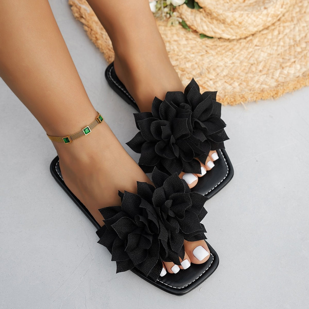 Damen Sandalen mit floralen Applikationen R&B
