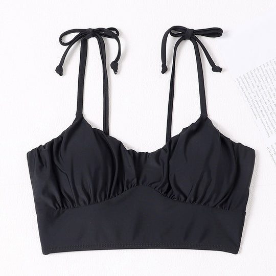 Damen Bikini-Top mit gerafftem Design und schmalen Trägern R&B