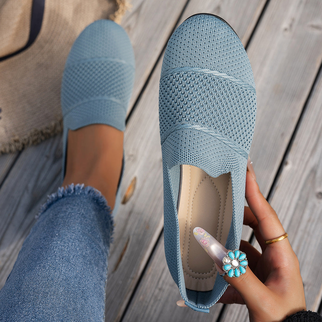Damen komfortable Slipper mit innovativem Strickdesign R&B