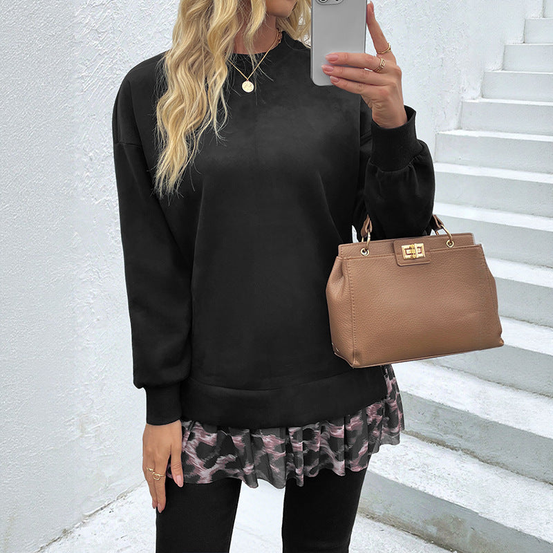 Damen Sweatshirt mit voluminösen Rüschendetails R&B