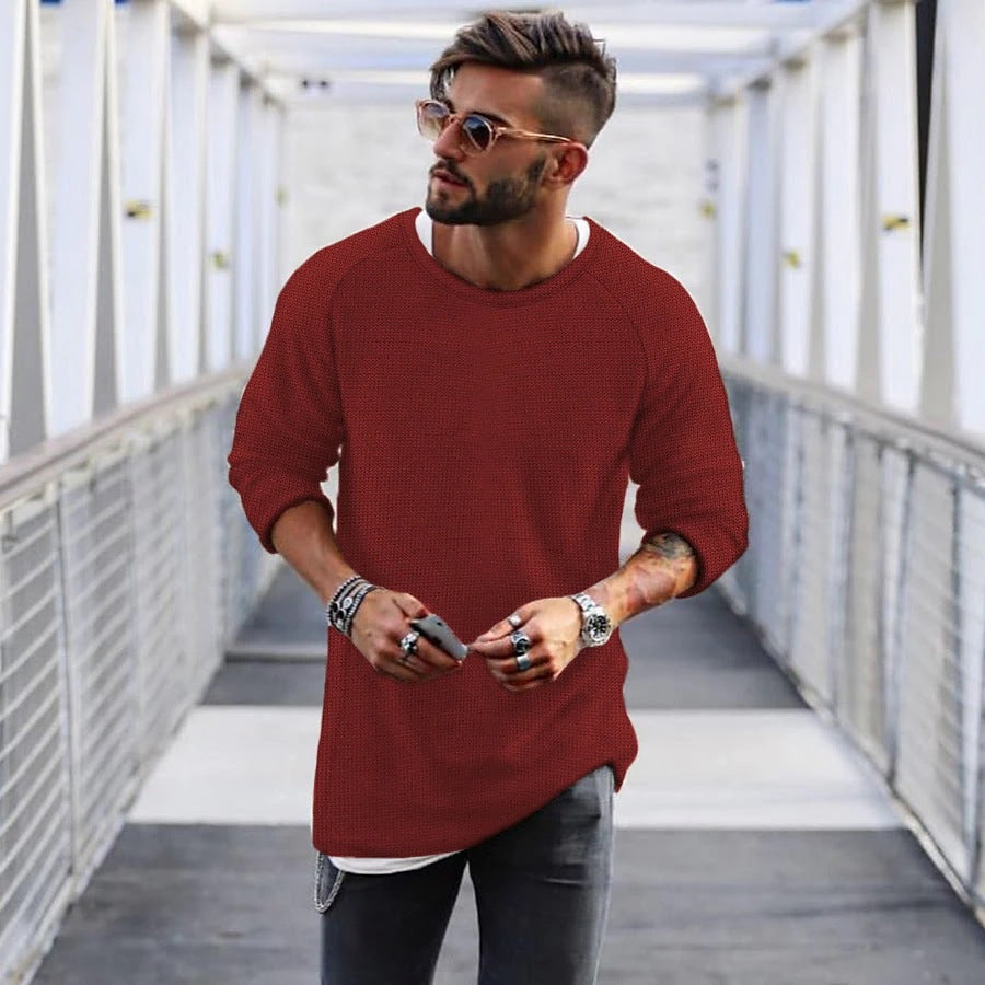 Herren lässiger Pullover mit innovativem Strickmuster R&B