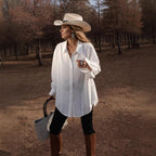 Damen R&Bhemd mit oversized Schnitt und eleganten Manschetten R&B