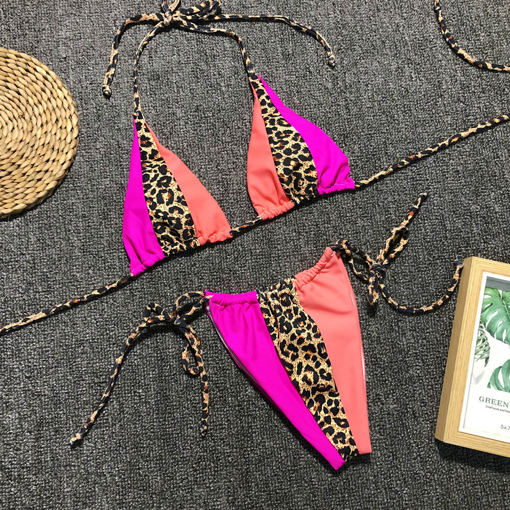 Damen modischer Triangel-Bikini mit einzigartigem Mustermix R&B