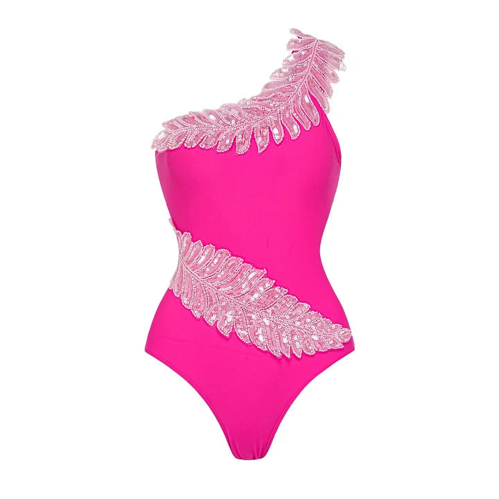 Damen Eleganter Einteiler mit funkelnden Paillettenapplikationen R&B