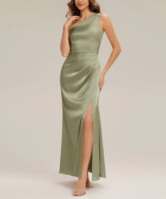 Damen Elegantes One-Shoulder Abendkleid mit Drapierung R&B