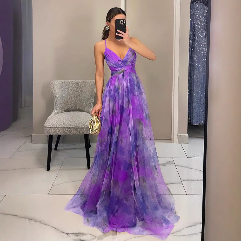 Damen Elegantes und florales Abendkleid mit schmeichelndem Schnitt R&B