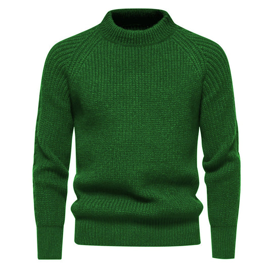 Herren kuscheliger Strickpullover mit hohem Kragen und Raglanmuster R&B