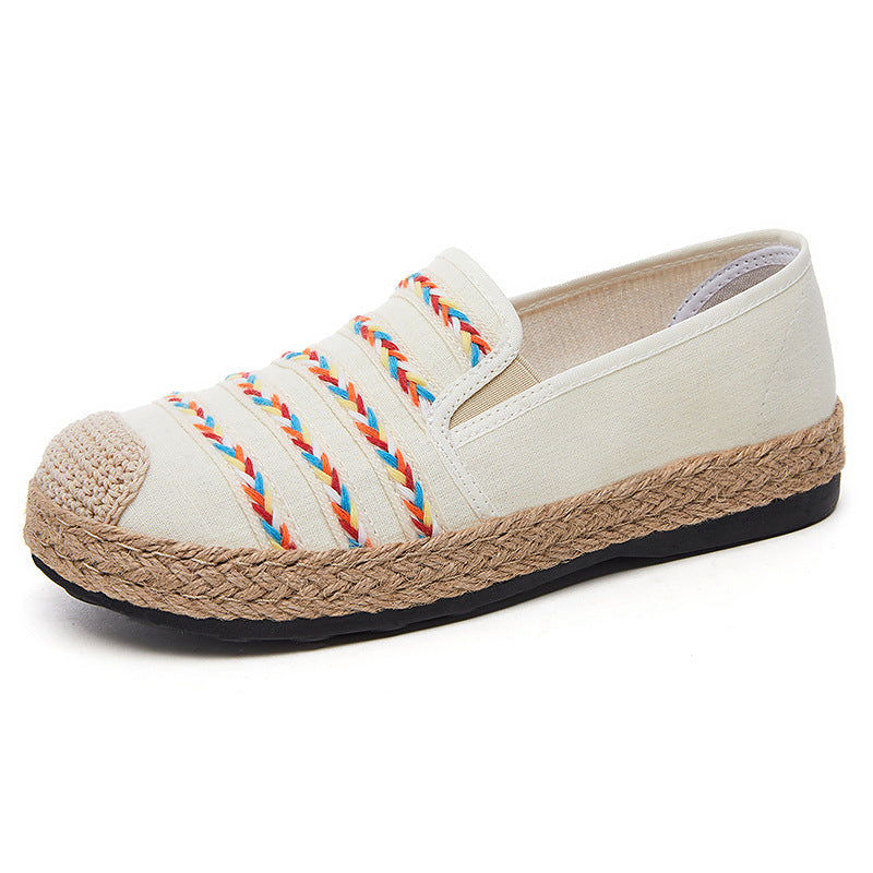 Damen Slip-On Espadrilles mit buntem Bänderdesign R&B