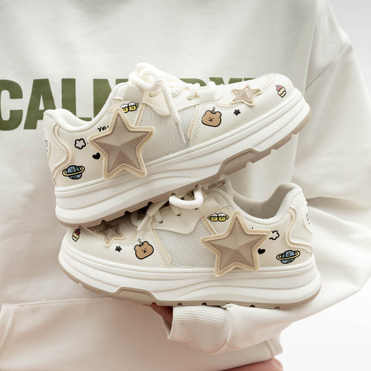 Damen Sneakers mit verspieltem Sternendesign und bequemer Dämpfung R&B