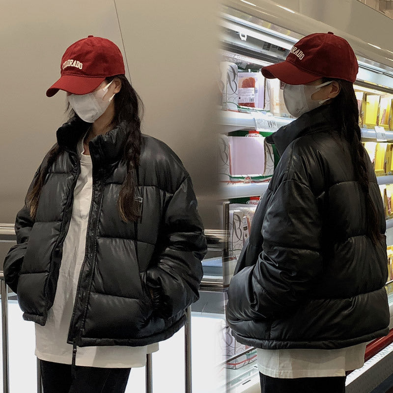 Damen Modische sowie isolierte Pufferjacke mit hochschließendem Kragen und seitlichen Reißverschlusstaschen R&B