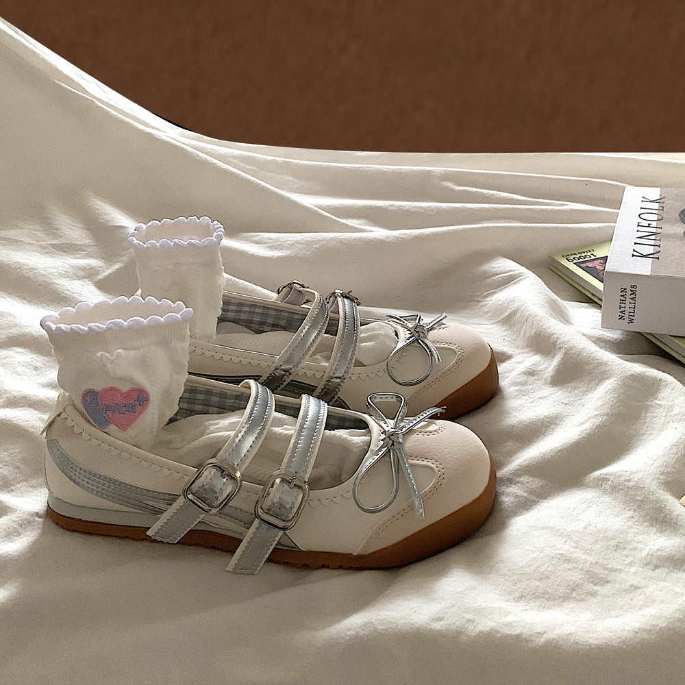 Damen Ballerinas mit modischen Riemchen und dekorativem Schleifen-Design R&B