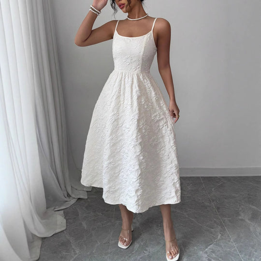 Damen Midikleid mit zarter Blumenstickerei R&B