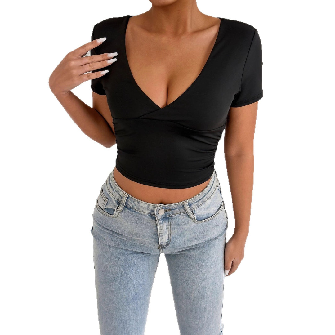 Damen Kurzarm-bodycon Oberteil R&B