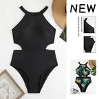 Damen Einteiler Badeanzug mit modischem Cut-Out und sportlichem Design R&B