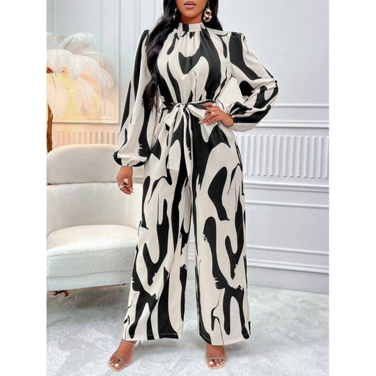 Damen Maxikleid mit stylischem Wickel-Design und eleganten Puffärmeln R&B