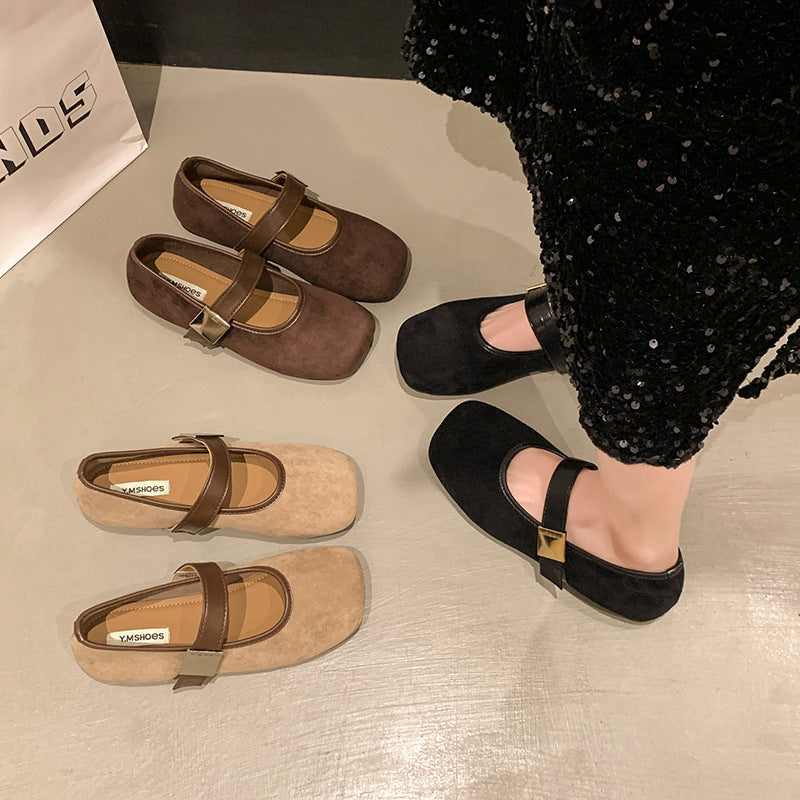 Damen Elegante Ballerinas mit verstellbarem Riemen und hochwertiger Verarbeitung R&B