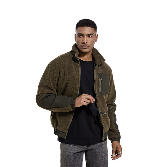 Herren Fleecejacke mit hochgeschlossenem Kragen und seitlichen Reißverschlusstaschen R&B