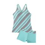 Damen Sportliches Badeanzug-Set mit Kreuzträgern und dynamischem Design R&B