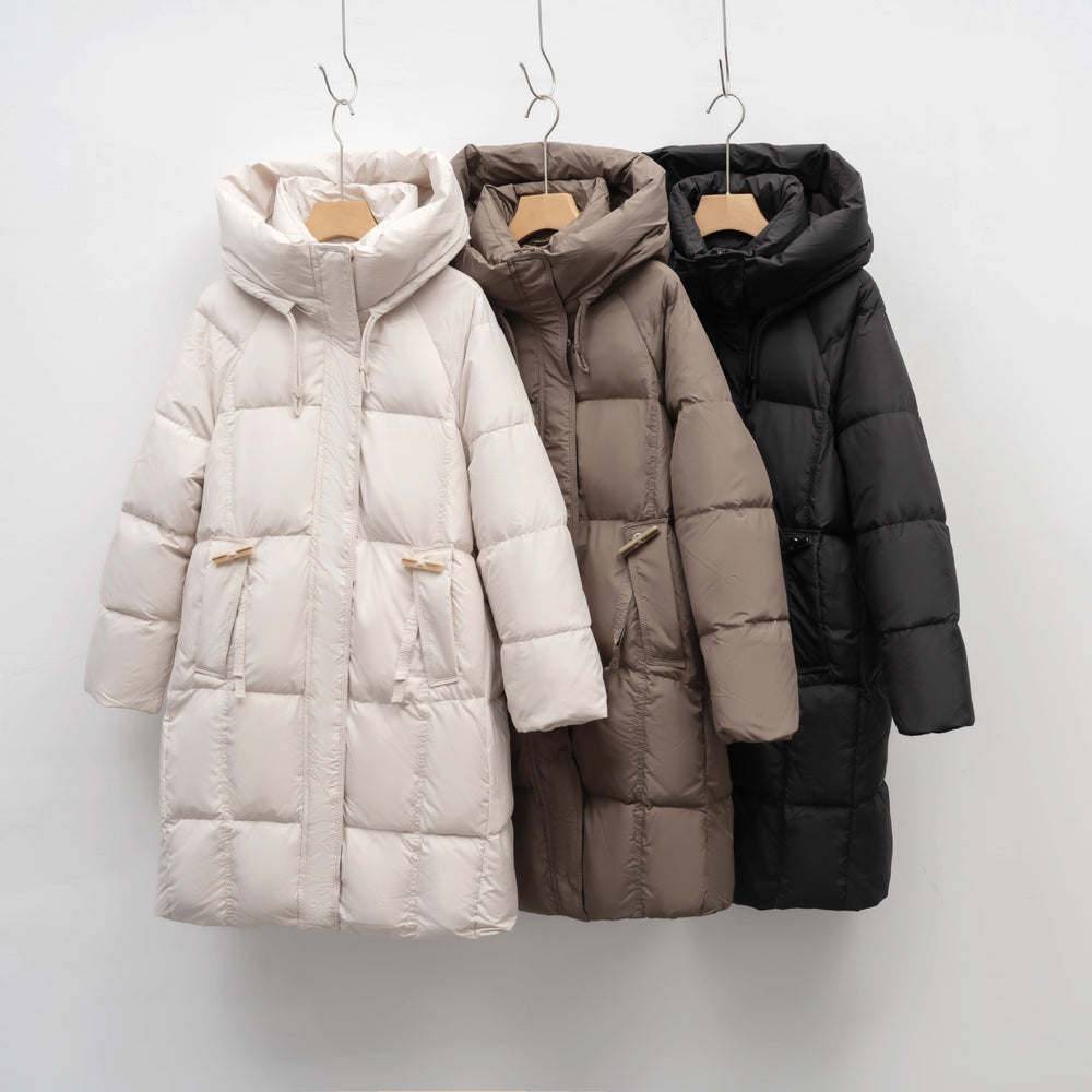 Damen isolierte Winterjacke mit großem Kapuzenkragen und funktionalen Taschen R&B