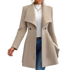 Damen schicke Übergangsjacke mit weitem Kragen R&B