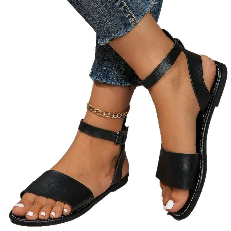 Damen elegante Riemchen-Sandalen mit verstellbarem Riemendesign R&B