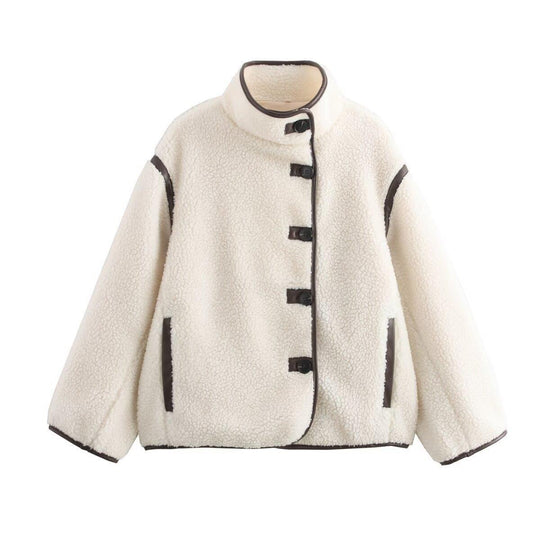 Damen fleecegefütterte Übergangsjacke mit hohem Kragen und praktischen Taschen R&B