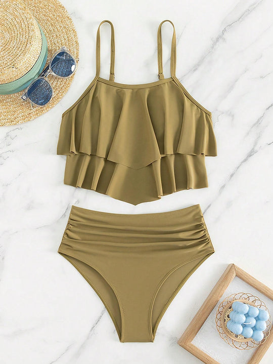 Damen Bikini-Set mit voluminösem Rüschendesign R&B