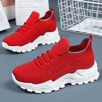 Damen Bequeme Lauf-Sneaker mit elastischem Strickdesign und rutschfester Sohle R&B