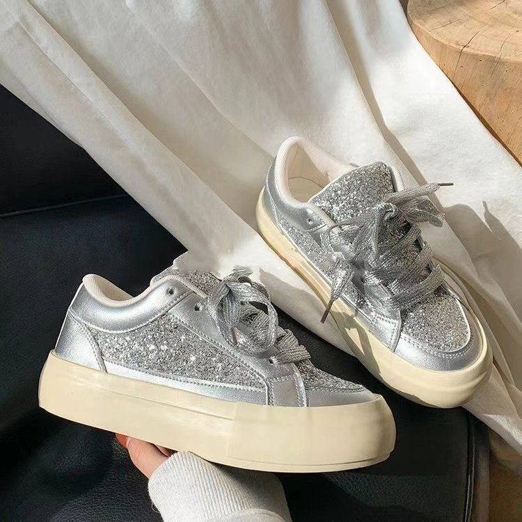 Damen Glitzernde Freizeit-Sneaker mit atmungsaktivem Obermaterial und rutschfester Sohle R&B