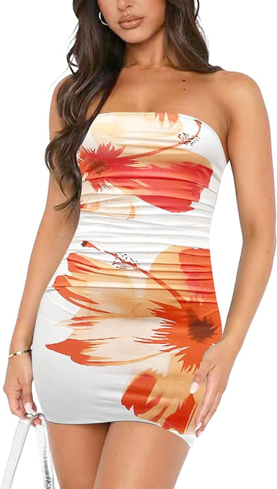 Damen Figurbetontes Neckholder Kleid R&B