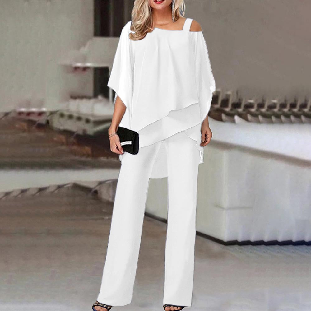 Damen Luftiger Overall mit schulterfreiem Design und weitem Bein R&B