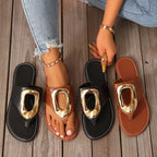 Damen modische Zehentrenner-Sandalen mit glamourösem Schmuckdetail und rutschfester Sohle R&B