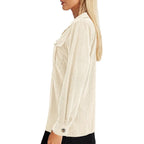 Damen Casual Hemdjacke mit strukturiertem Design und funktionalen Taschen R&B