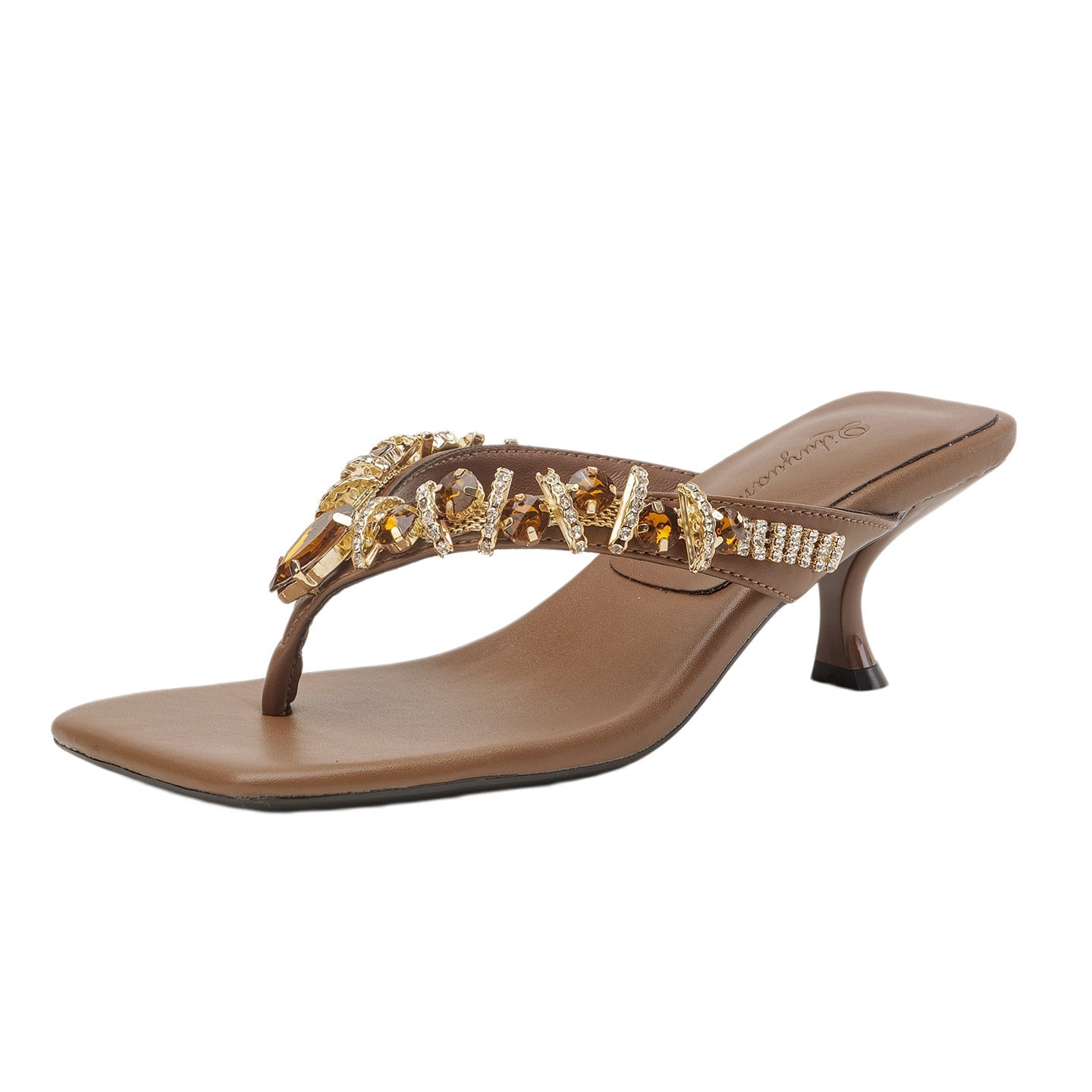 Damen elegante Riemchen-Sandaletten mit verzierten Glitzerdetails