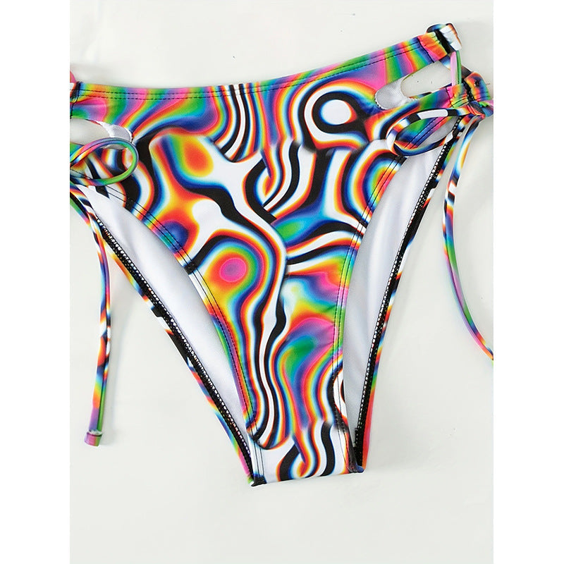 Damen Bikini-Set mit transparentem Oberteil und verstellbaren Trägern R&B
