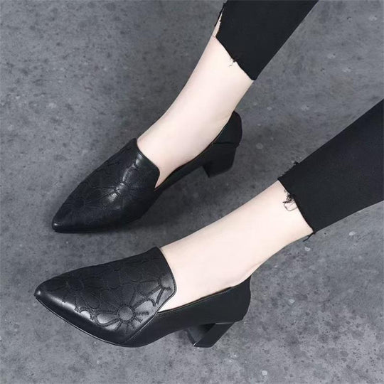 Damen Elegante und modische Slingback-Pumps mit Blumendesign und Blockabsatz R&B