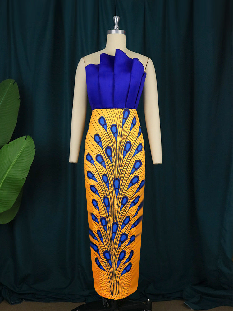 Damen figurbetontes Kleid mit extravaganten Muster R&B