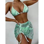 Damen Triangel-Bikini mit verstellbarem Wickelrock