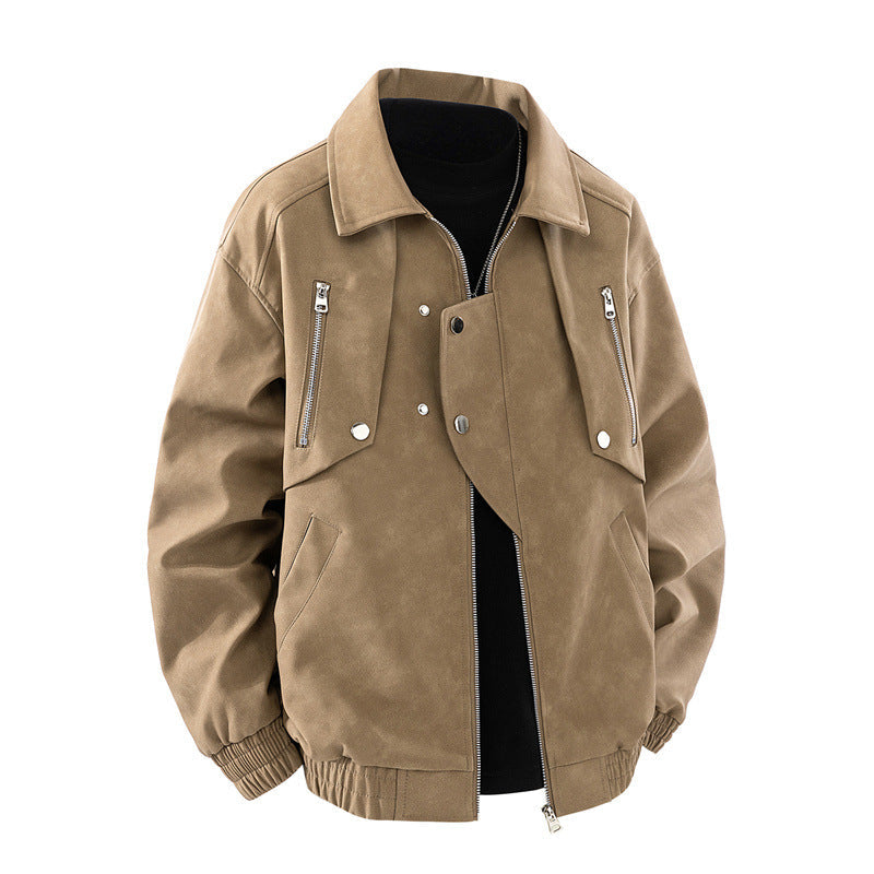 Herren modische Jacke mit multifunktionalen Reißverschlusstaschen und elastischen Bündchen R&B