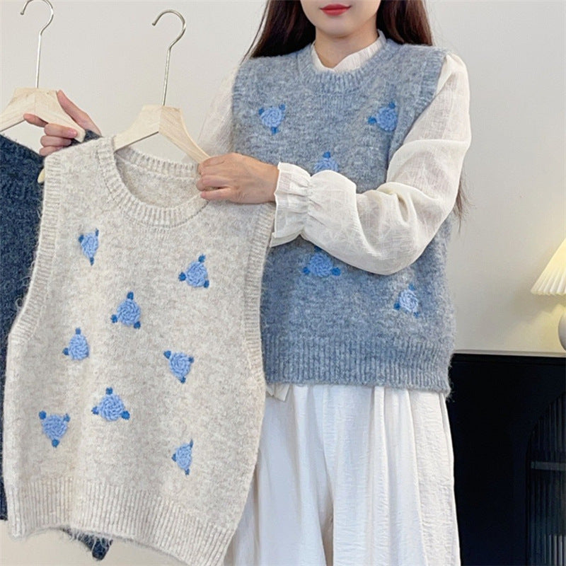 Damen Strickpullover mit floralem Muster R&B