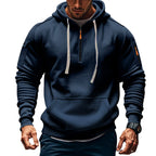 Herren Funktions-Hoodie mit halbem Reißverschluss und praktischen Taschen R&B