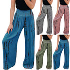 Damen Weit geschnittene Palazzo-Hose mit elastischem Bund und modischem Print R&B