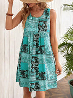 Damen Sommerkleid mit floralem Patchwork-Design R&B