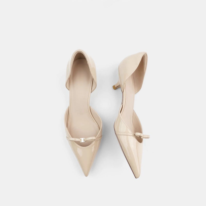 Damen elegante spitze Pumps mit schimmerndem Obermaterial R&B