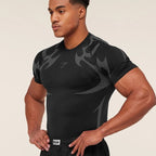 Herren nan nahtloses formgR&Bendes Funktionsshirt mit Kompressionseffekt und ergonomischen Muskelzonen R&B